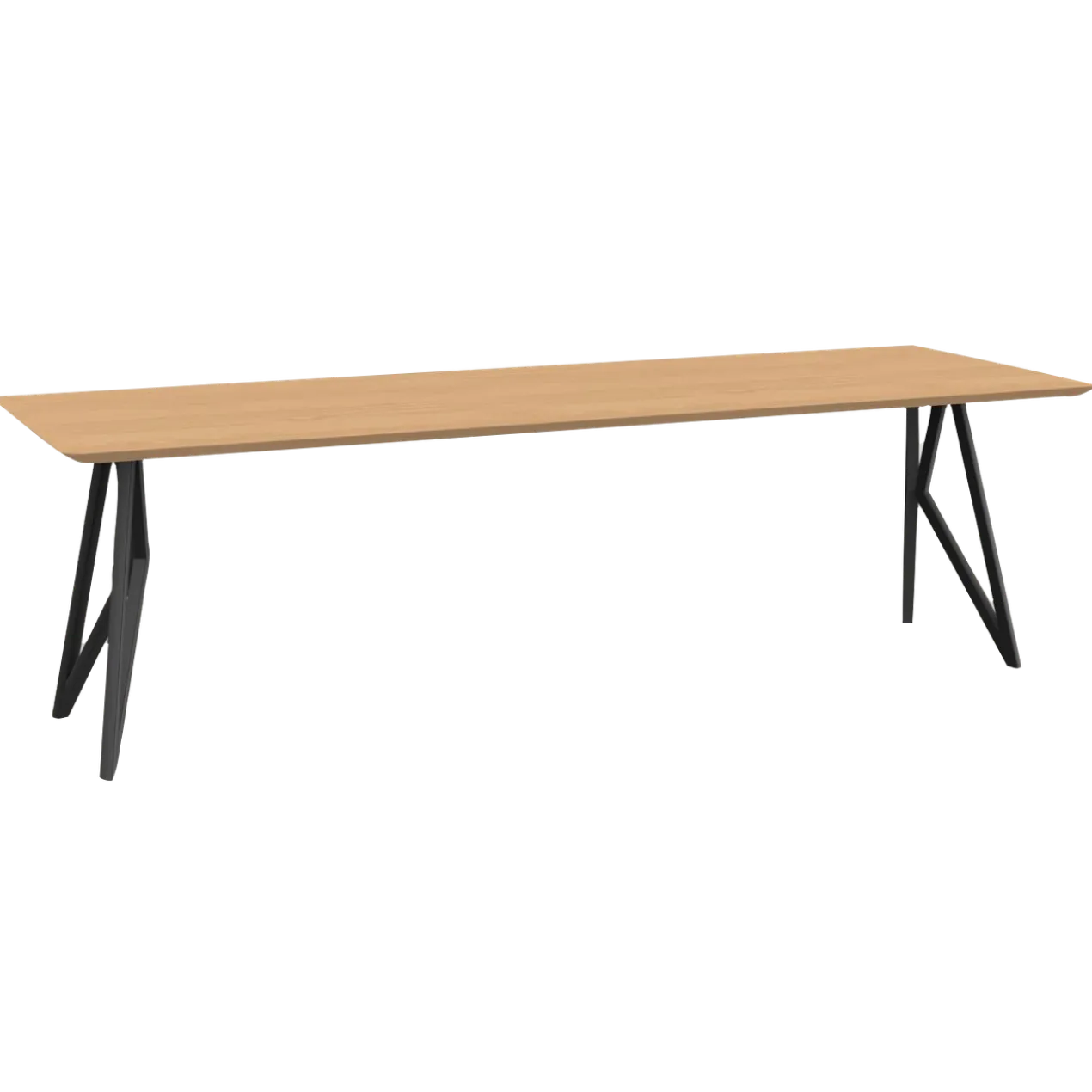 Eettafel Butterfly zwart frame naturel 260x90 cm verjongd