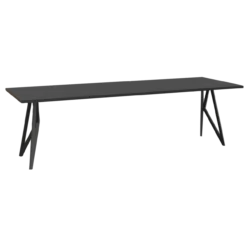 Eettafel Butterfly zwart 220x90 cm rechte rand