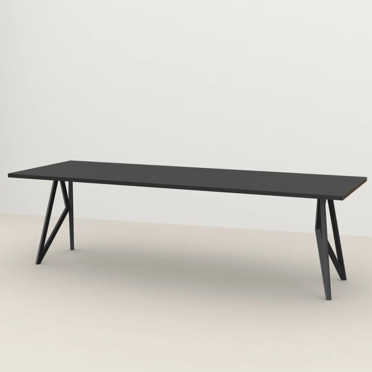 Eettafel butterfly zwart 260x90 cm rechte rand