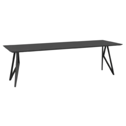 Eettafel Butterfly zwart 260x90 cm verjongde rand