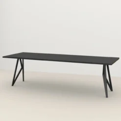 Eettafel Butterfly zwart 300x90 cm rechte rand