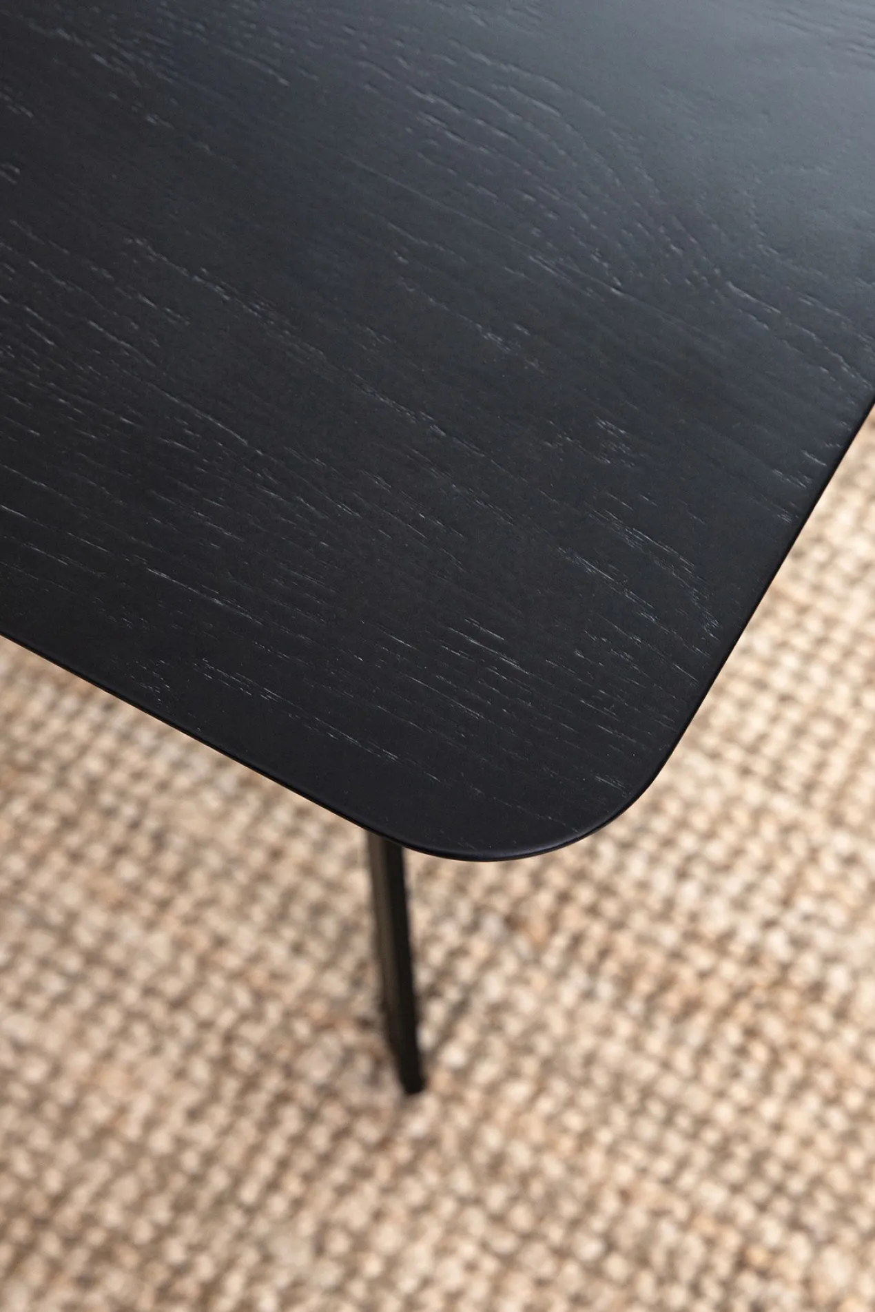 Eettafel Butterfly zwart 300x90 cm verjongde rand