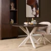 Eettafel De Bokke bruin/wit Ø110 cm