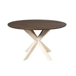 Eettafel De Bokke bruin/wit Ø130 cm