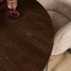 Eettafel De Bokke bruin/wit Ø150 cm