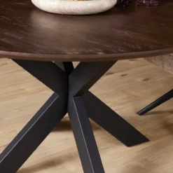 Eettafel De Bokke bruin/zwart Ø150 cm