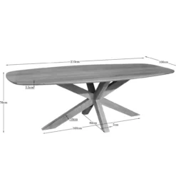 Eettafel Deens Ovaal all Wood 210cm
