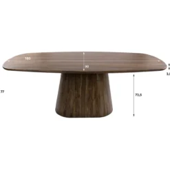 Eettafel Donker deens ovaal 180 cm