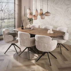 Eettafel Donker deens ovaal 215 cm
