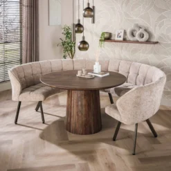 Eettafel Donker Deens Rond