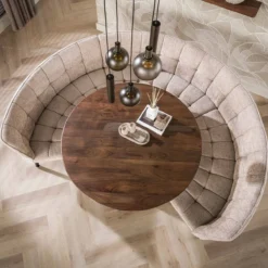Eettafel Donker Deens Rond