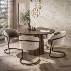 Eettafel Donker Deens Rond