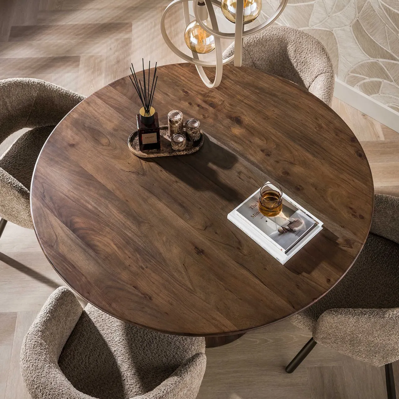 Eettafel Donker Deens Rond