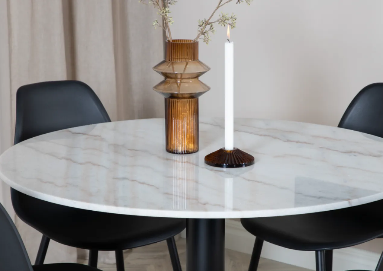 Eettafel Estelle Wit/Zwart