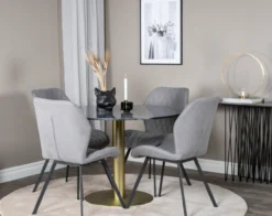Eettafel Estelle Wit/Zwart