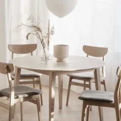 Eettafel Filippa rond donkerbruin uitschuifbaar 170 x 105 cm