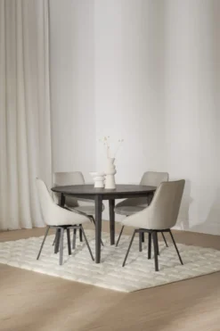 Eettafel Filippa rond donkerbruin uitschuifbaar 170 x 105 cm