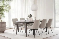 Eettafel Filippa rond Whitewash verlengbaar 170 x 105 cm