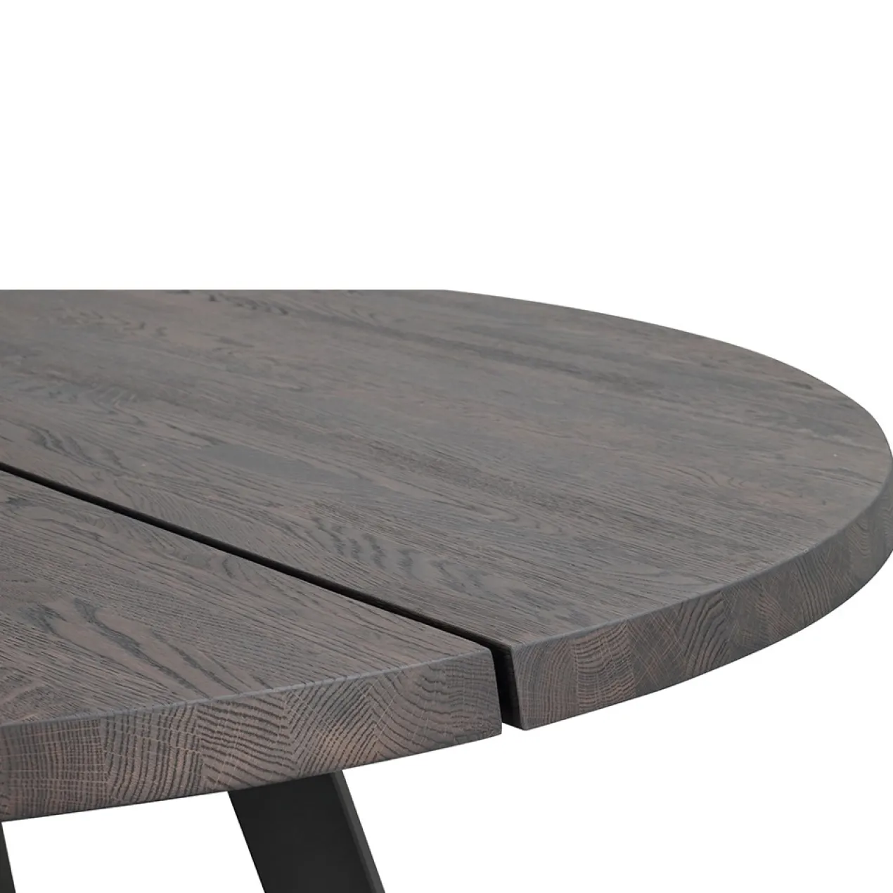 Eettafel Fred rond zwart Donkerbruin