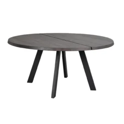 Eettafel Fred rond zwart Donkerbruin