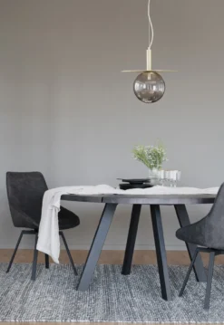 Eettafel Fred rond zwart Whitewash