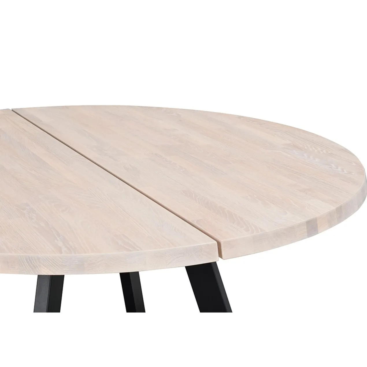 Eettafel Fred rond zwart Whitewash