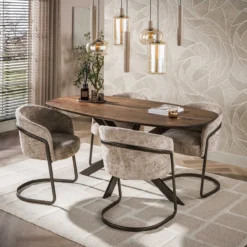 Eettafel Kopenhagen deens ovaal bruin 150x90 cm