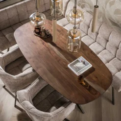 Eettafel Kopenhagen deens ovaal bruin 180x95 cm