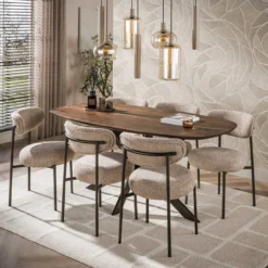 Eettafel Kopenhagen deens ovaal bruin 180x95 cm