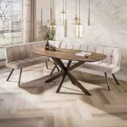 Eettafel Kopenhagen deens ovaal bruin 180x95 cm