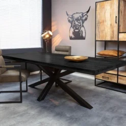 Eettafel Maas zwart rechthoek Maat 220