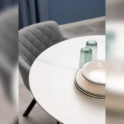 Eettafel Marly keramiek Ø90 cm wit