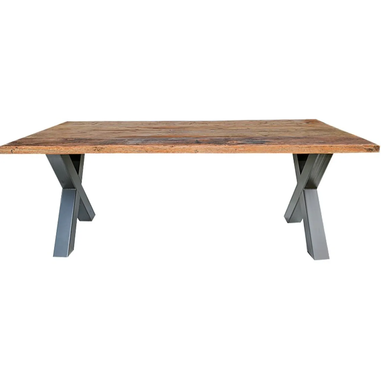 Eettafel Metz industriële X poot 240 cm