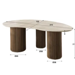 Eettafel Organisch Limestone