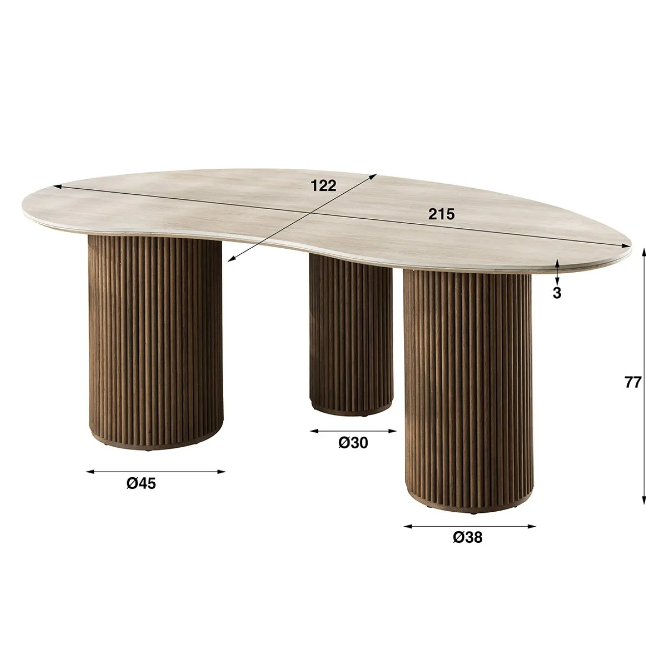 Eettafel Organisch Limestone