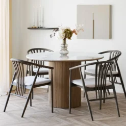 Eettafel Ronda keramiek blad bruin Ø120 cm