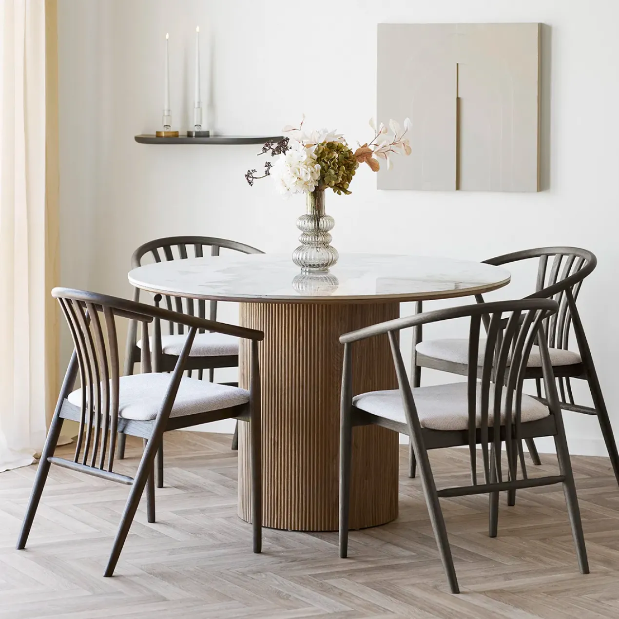 Eettafel Ronda keramiek blad bruin Ø120 cm