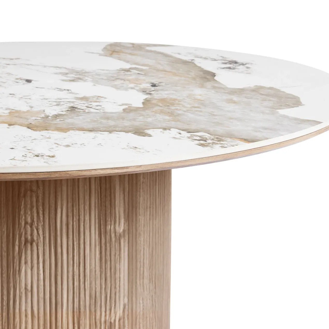 Eettafel Ronda keramiek blad bruin Ø140 cm