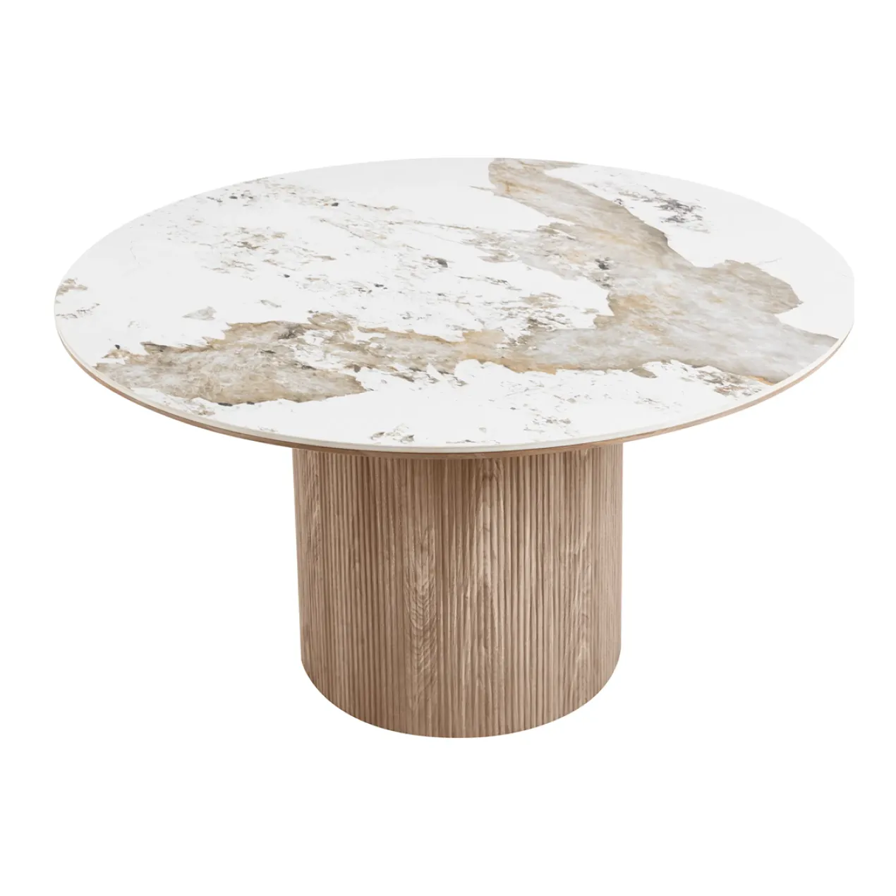 Eettafel Ronda keramiek blad bruin Ø140 cm