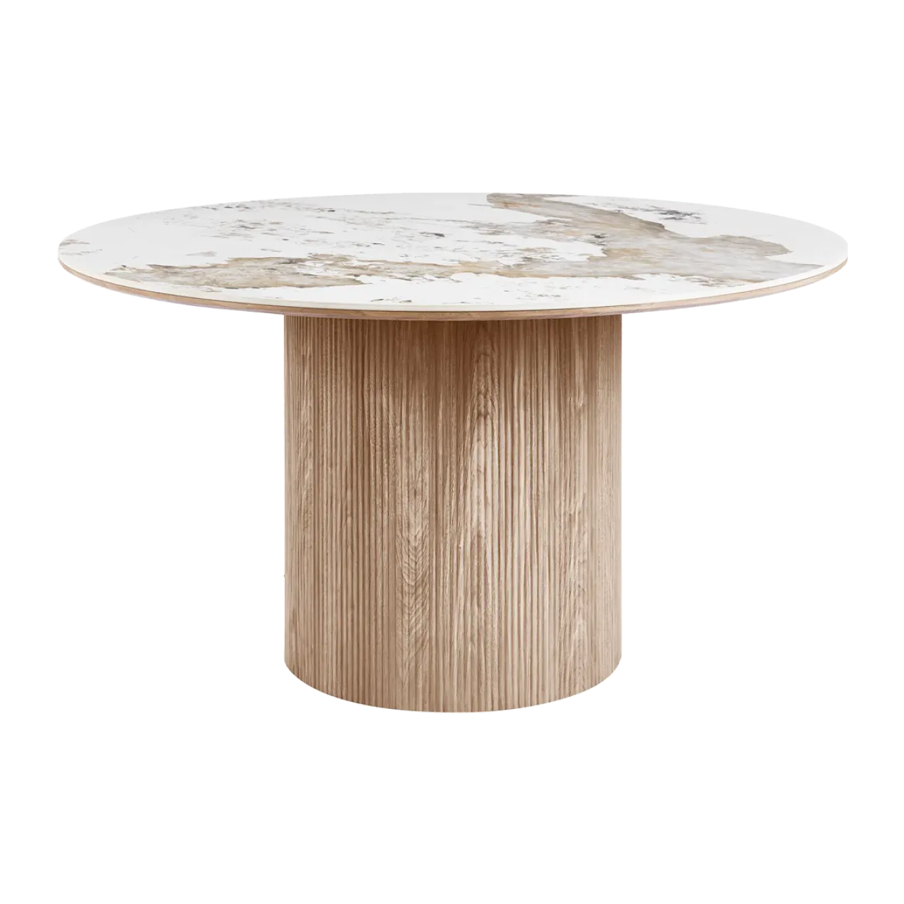 Eettafel Ronda keramiek blad bruin Ø140 cm