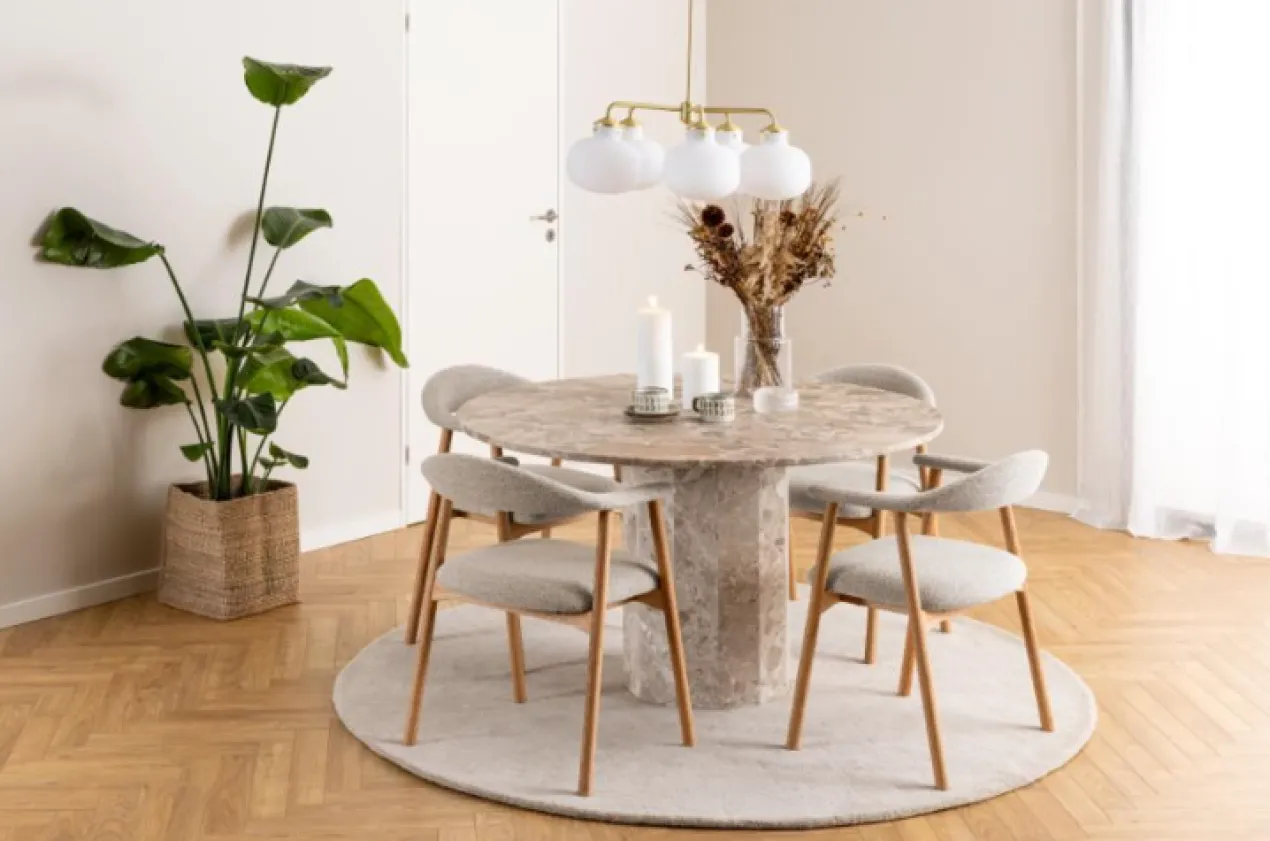 Eettafel Rond Travertin 130