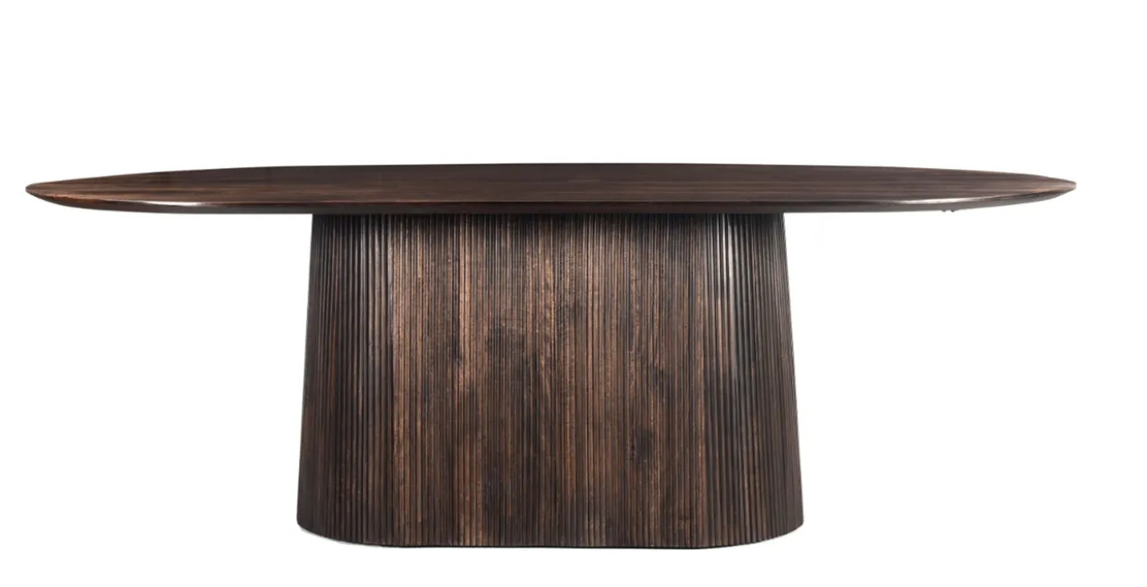 Eettafel Sally 230 cm ovaal Eettafel Saly 230 ovaal donkerbruin