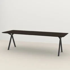 Eettafel Slim X donkerbruin160x90 cm verjongde rand