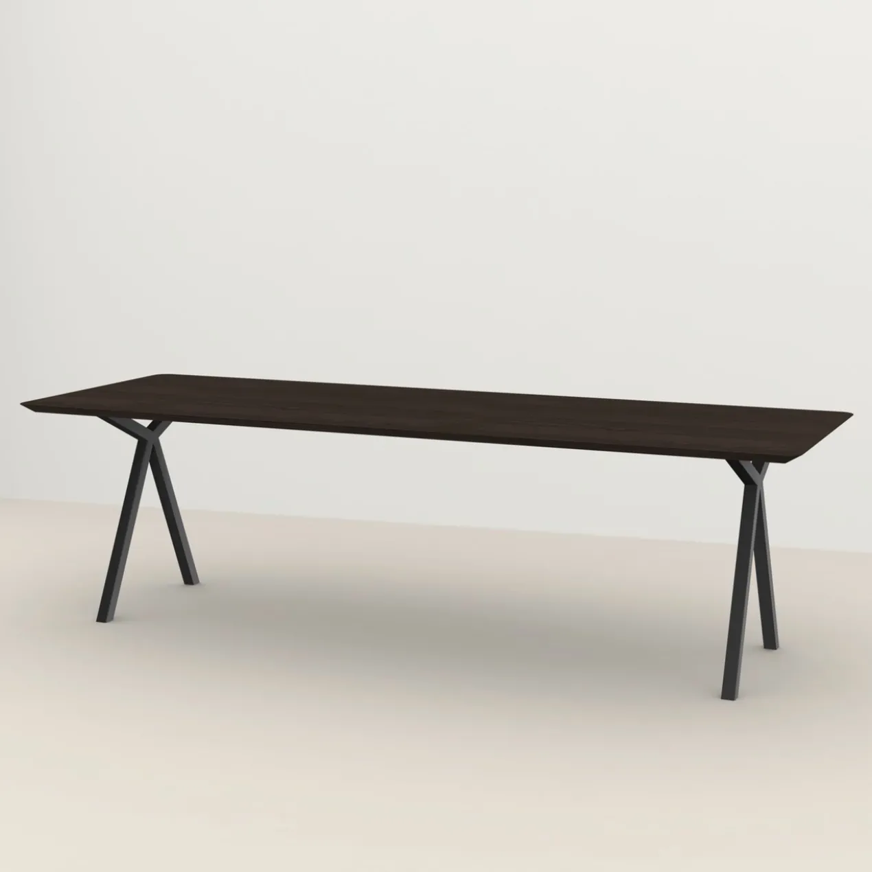 Eettafel Slim X donkerbruin160x90 cm verjongde rand