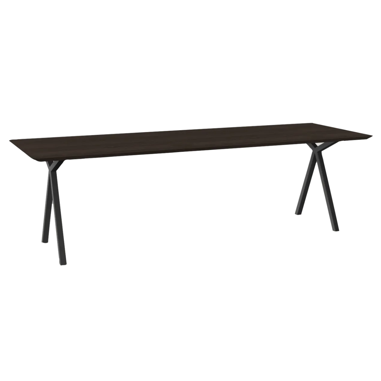 Eettafel Slim X donkerbruin160x90 cm verjongde rand