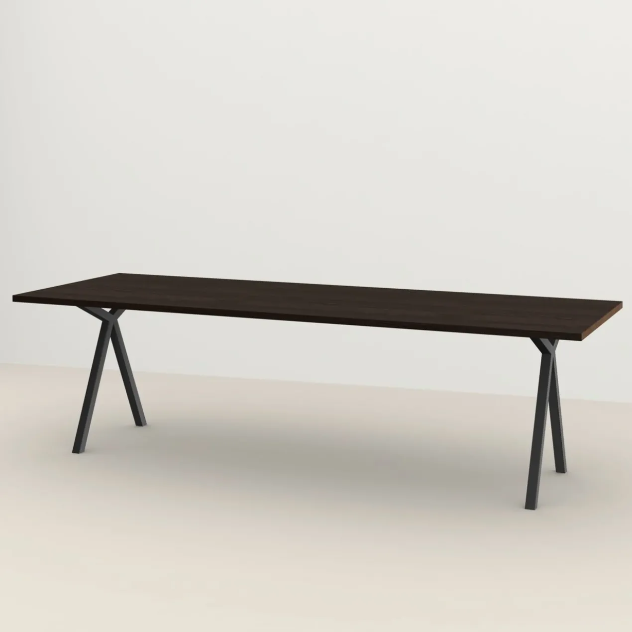 Eettafel Slim X donkerbruin 180x90 cm rechte rand