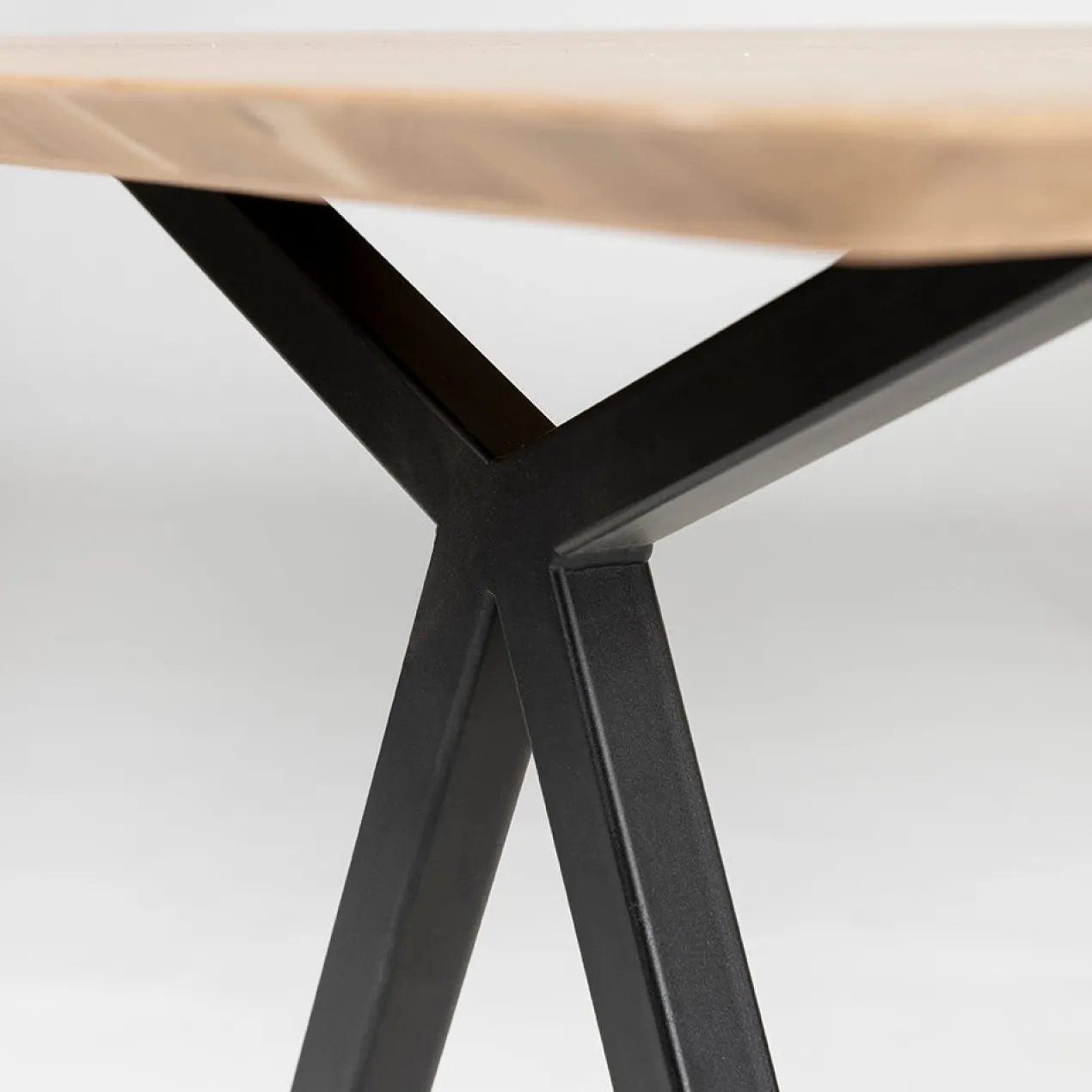 Eettafel Slim X donkerbruin 220x90 cm rechte rand