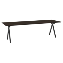 Eettafel Slim X donkerbruin 220x90 cm verjongde rand