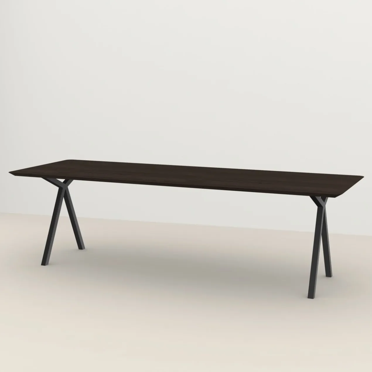 Eettafel Slim X donkerbruin 240x90 cm verjongde rand