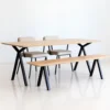 Eettafel Slim X donkerbruin 280x90 cm rechte rand